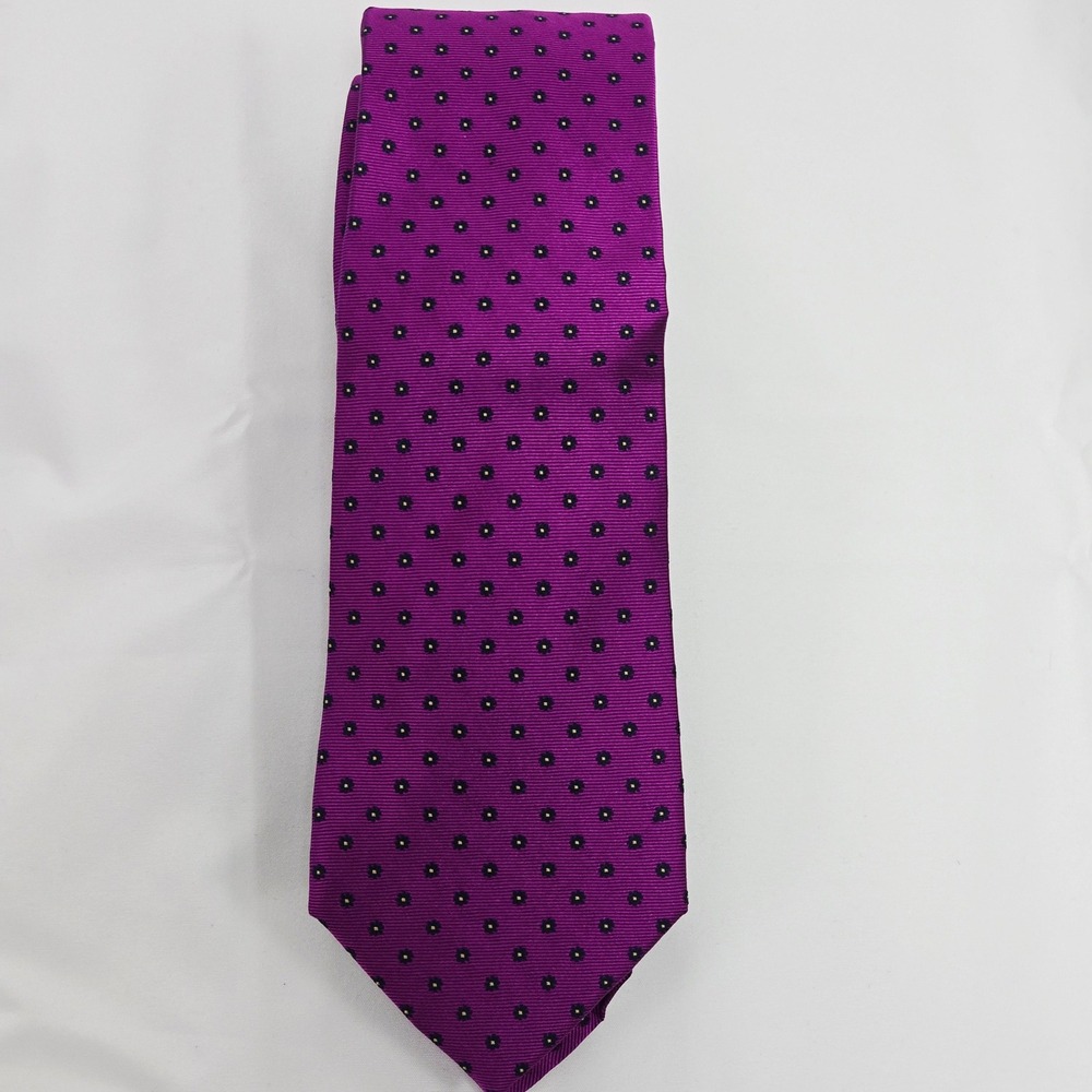 Tom James Purple Floral‎ Silk Necktie Menswear Business Fashion Elegant
